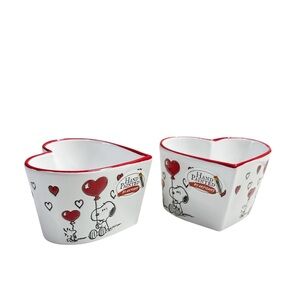 NEW Peanuts SNOOPY HEART SHAPED RAMEKINS Set/2